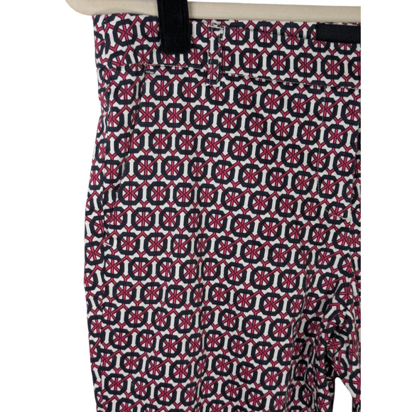 Cynthia Rowley Women's Size 6 Blue & Pink Geometric Print Ankle Chino Pants - Picture 3 of 9